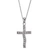 Oxzen κολιέ σταυρός ασημένιος με λευκά ζιργκόν