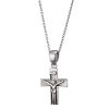 Oxzen κολιέ σταυρός ασημένιος, ανδρικός με τον εσταυρωμένο